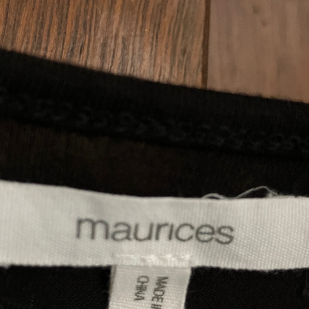 Maurices Black Top with Floral Detail - Picture 2 of 3